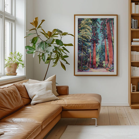 Redwood Forest Watercolor Print