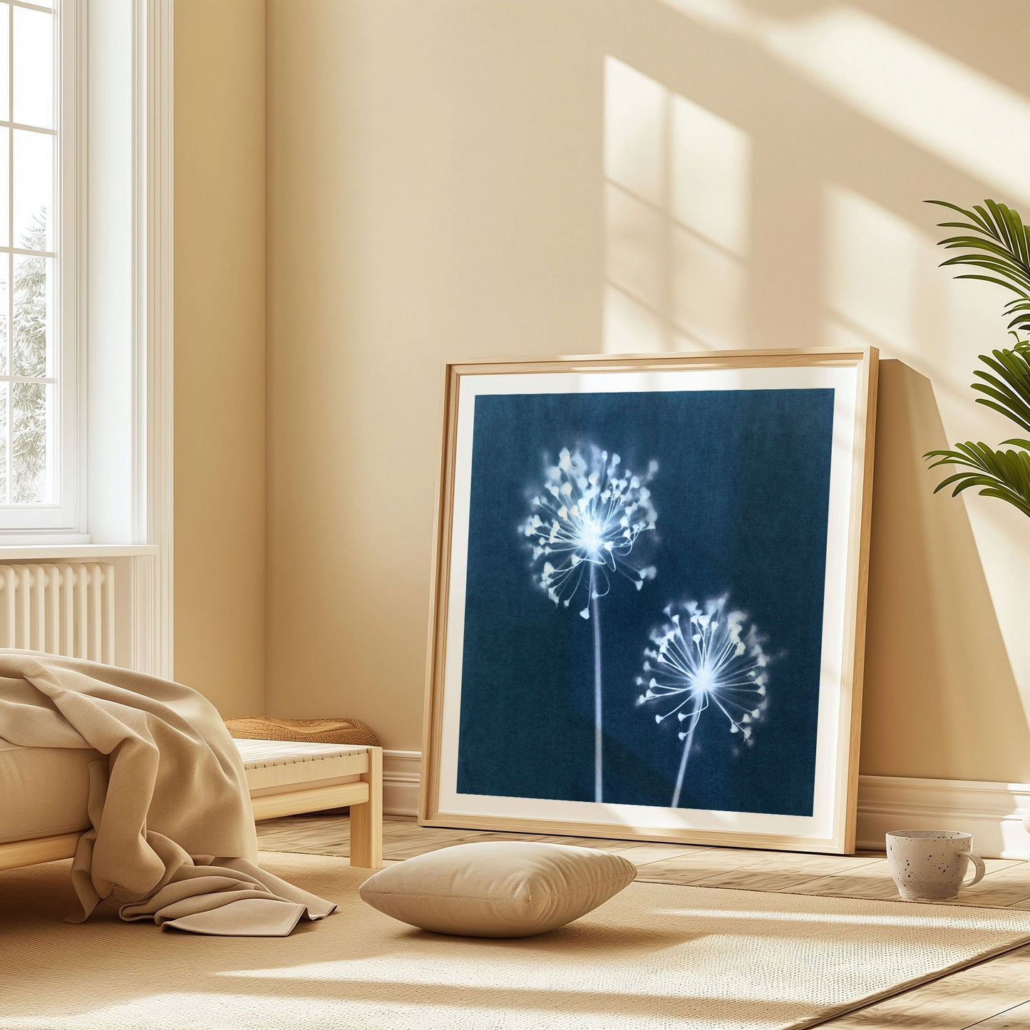 Indigo Dandelion Print