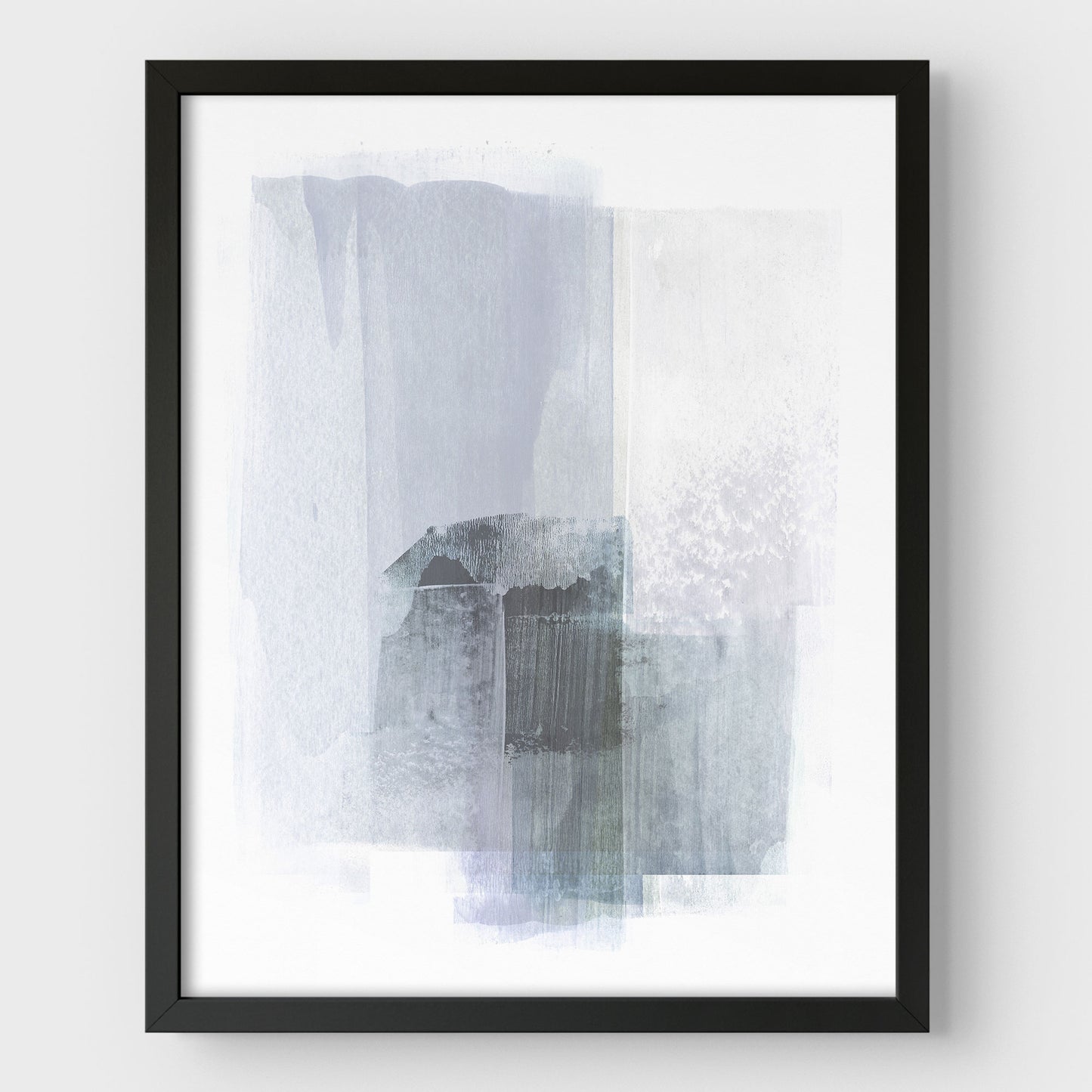 Blue Grey Minimalist Abstract Print