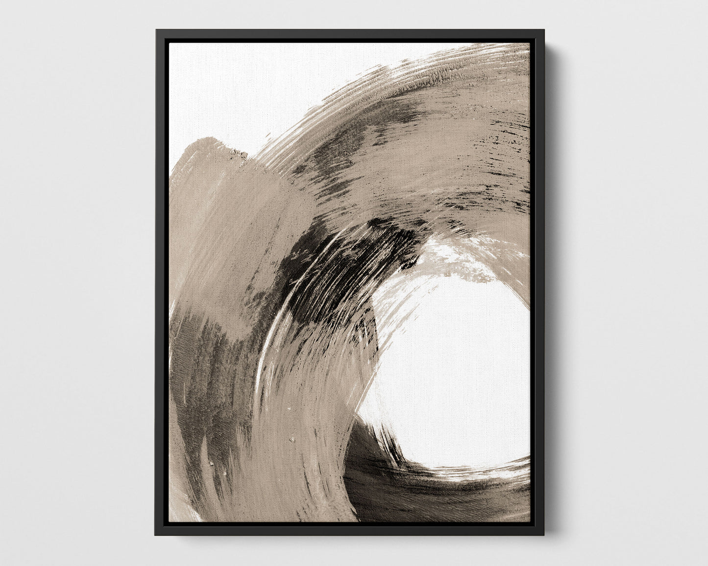 Black and Tan Curved Brushstrokes Print
