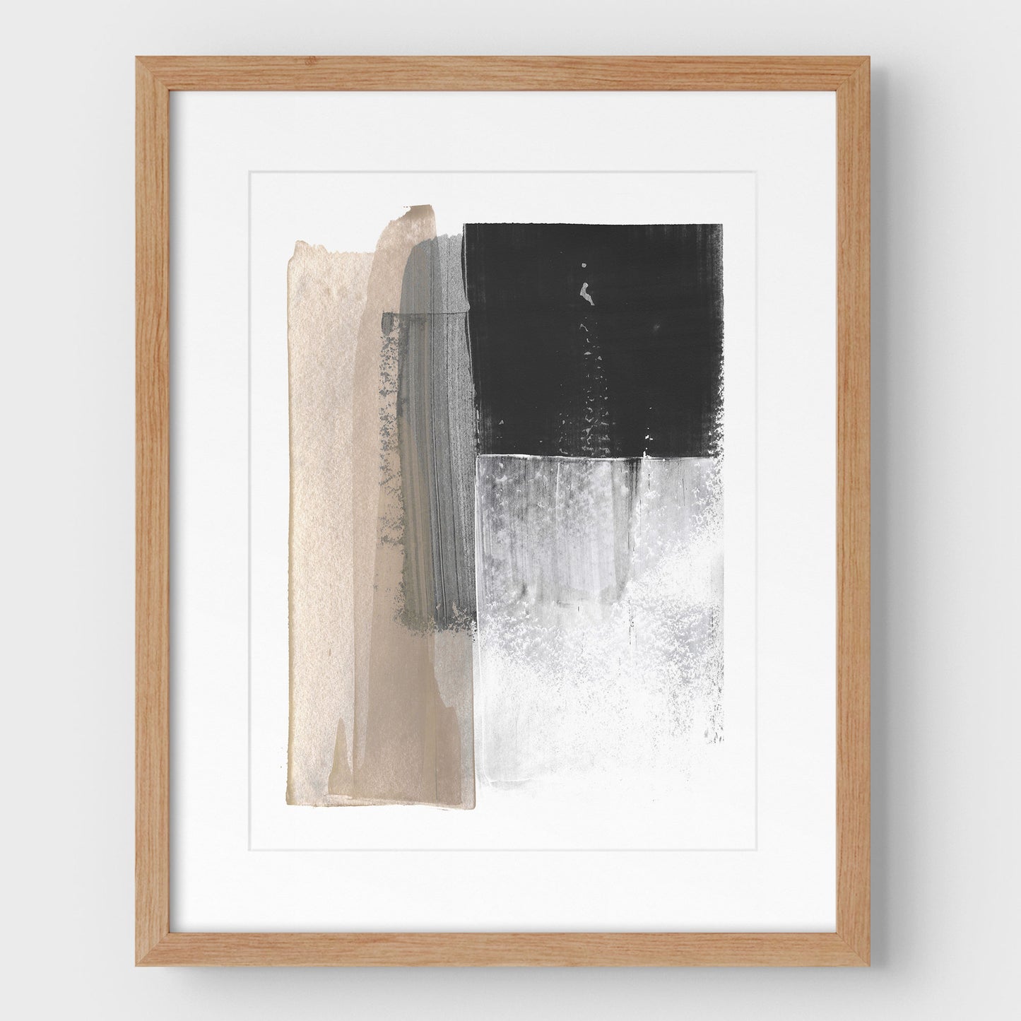 Beige and Grey Colorblock Print