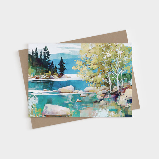 Lake Tahoe Illustration Note Cards