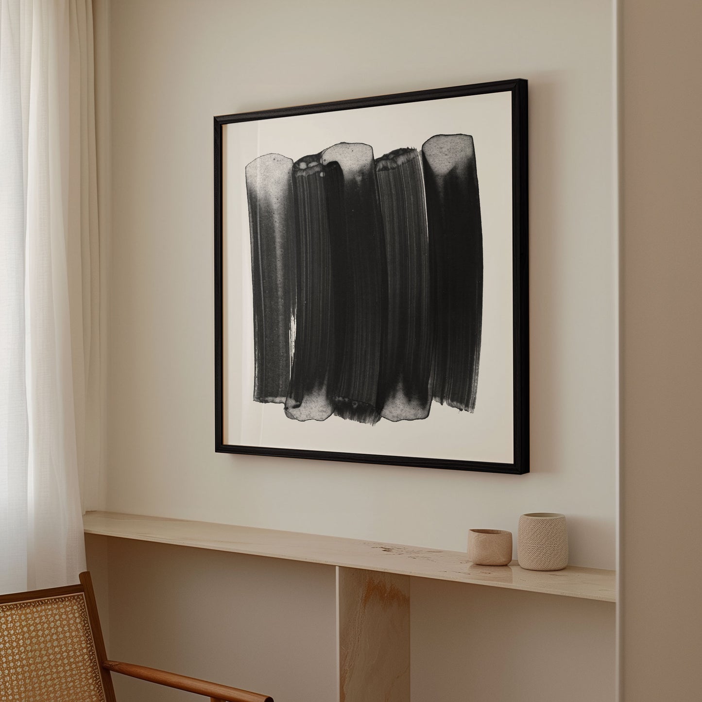 Black Brushstrokes Print