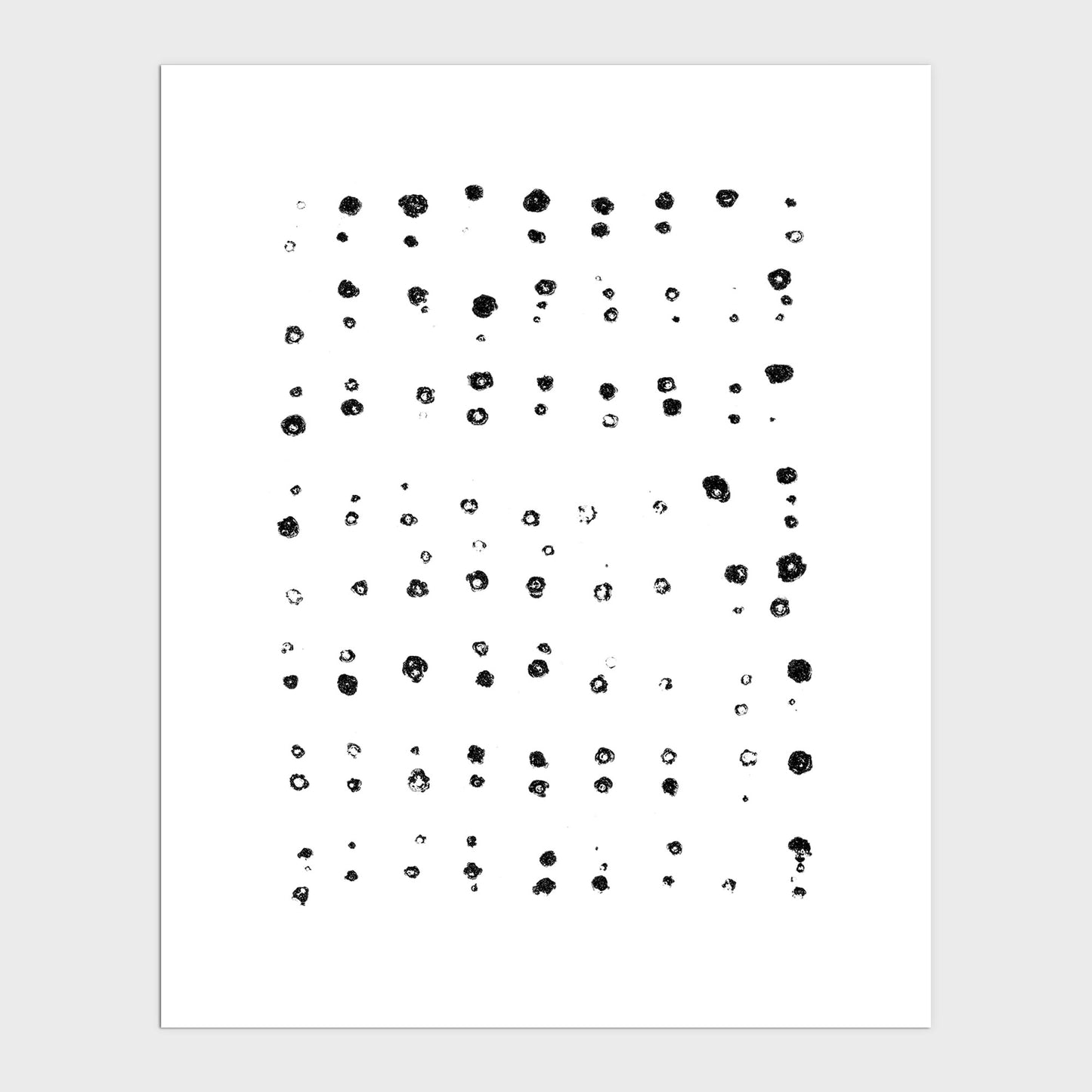 Black and White Abstract Dots Pattern Minimalist Print
