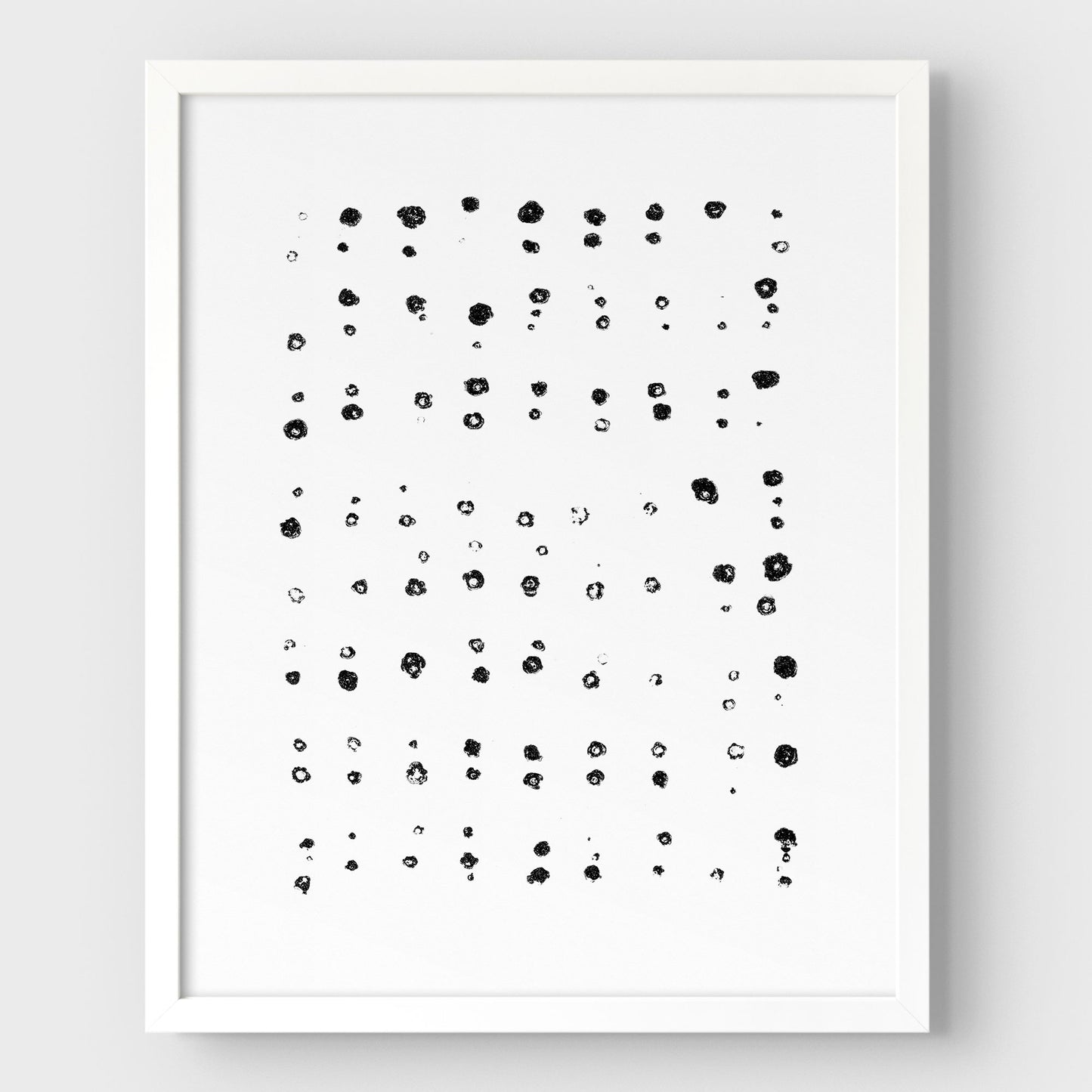 Black and White Abstract Dots Pattern Minimalist Print
