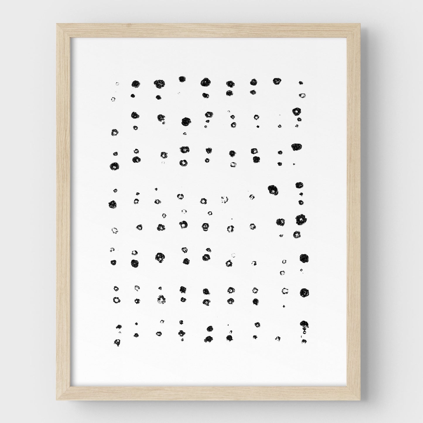 Black and White Abstract Dots Pattern Minimalist Print