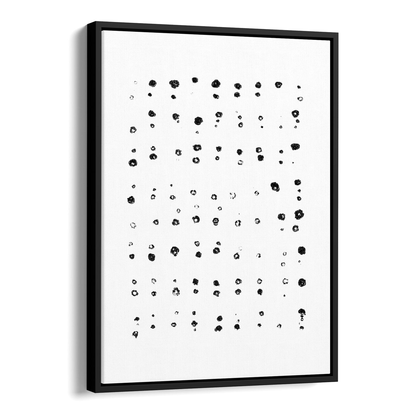 Black and White Abstract Dots Pattern Minimalist Print