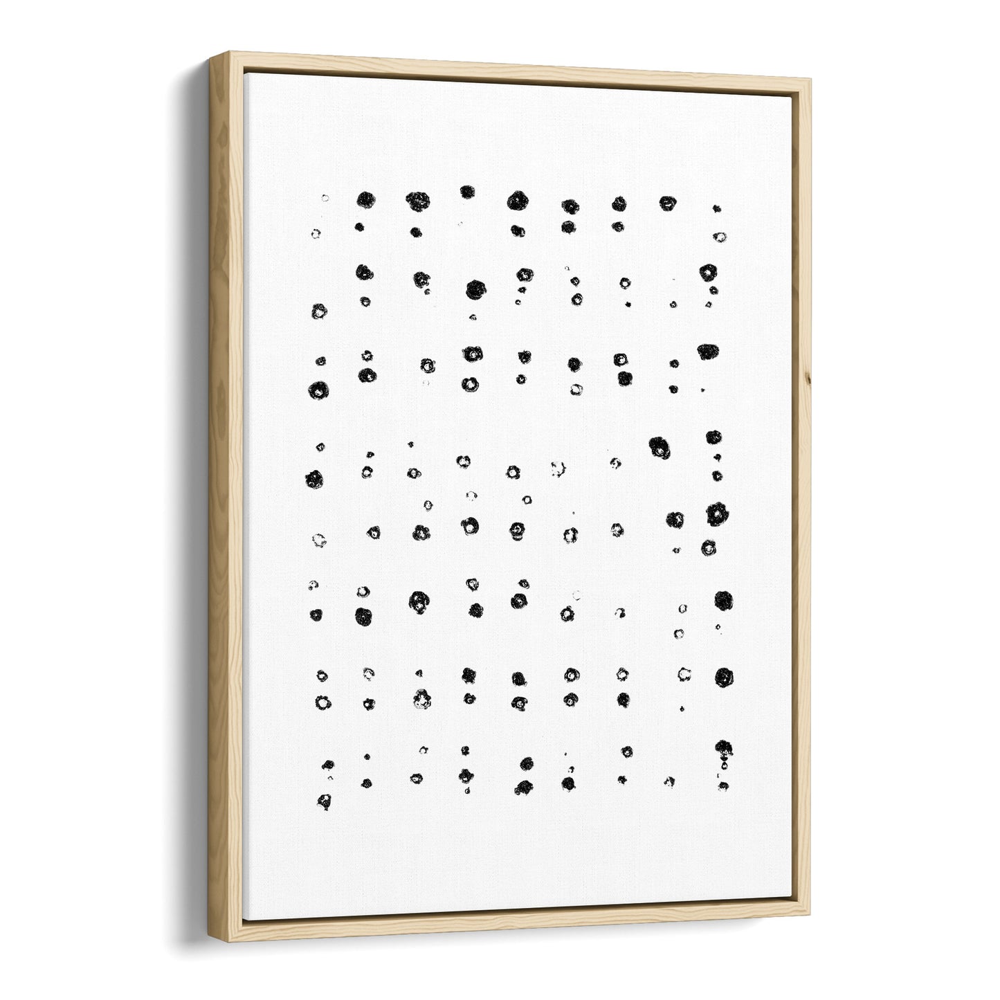 Black and White Abstract Dots Pattern Minimalist Print