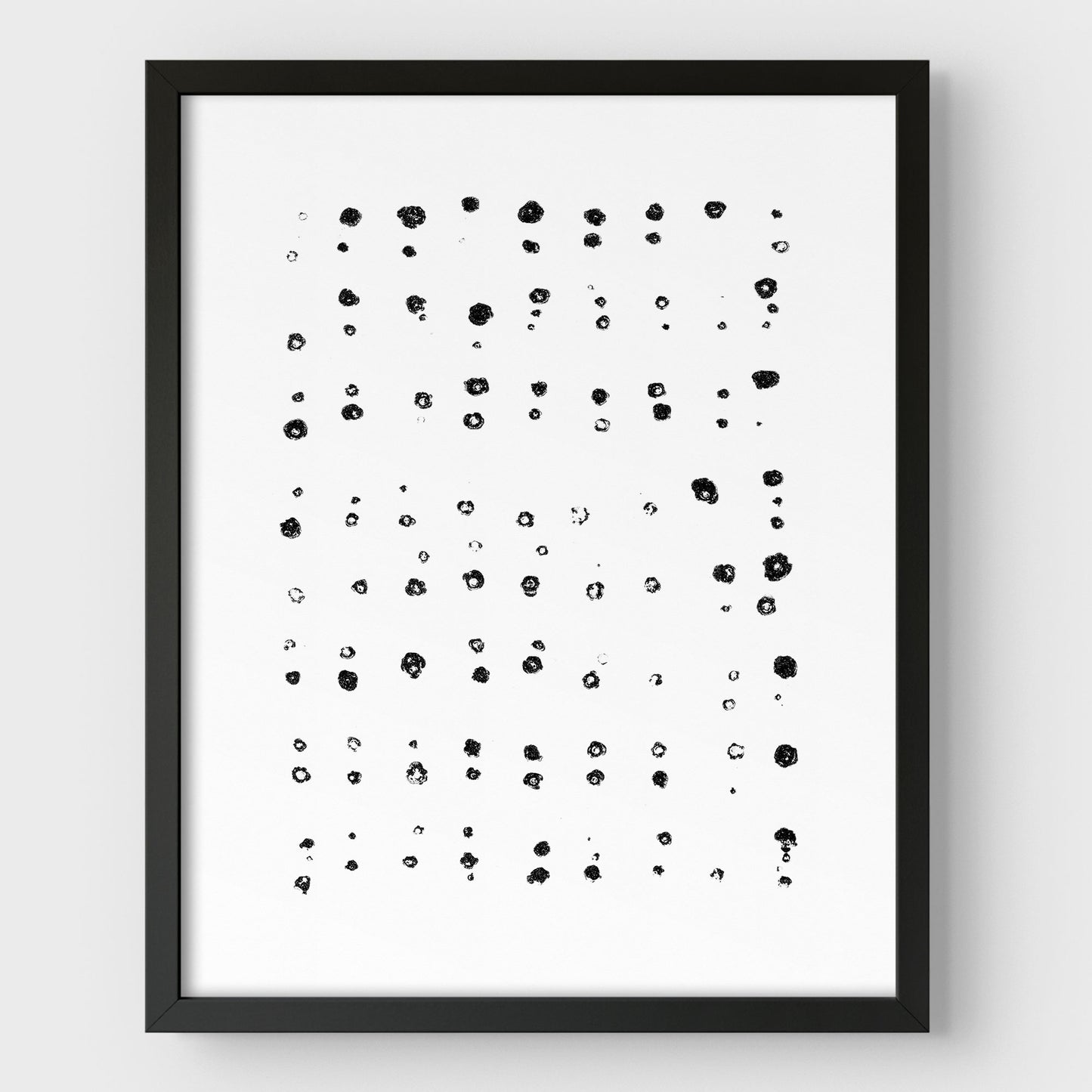 Black and White Abstract Dots Pattern Minimalist Print
