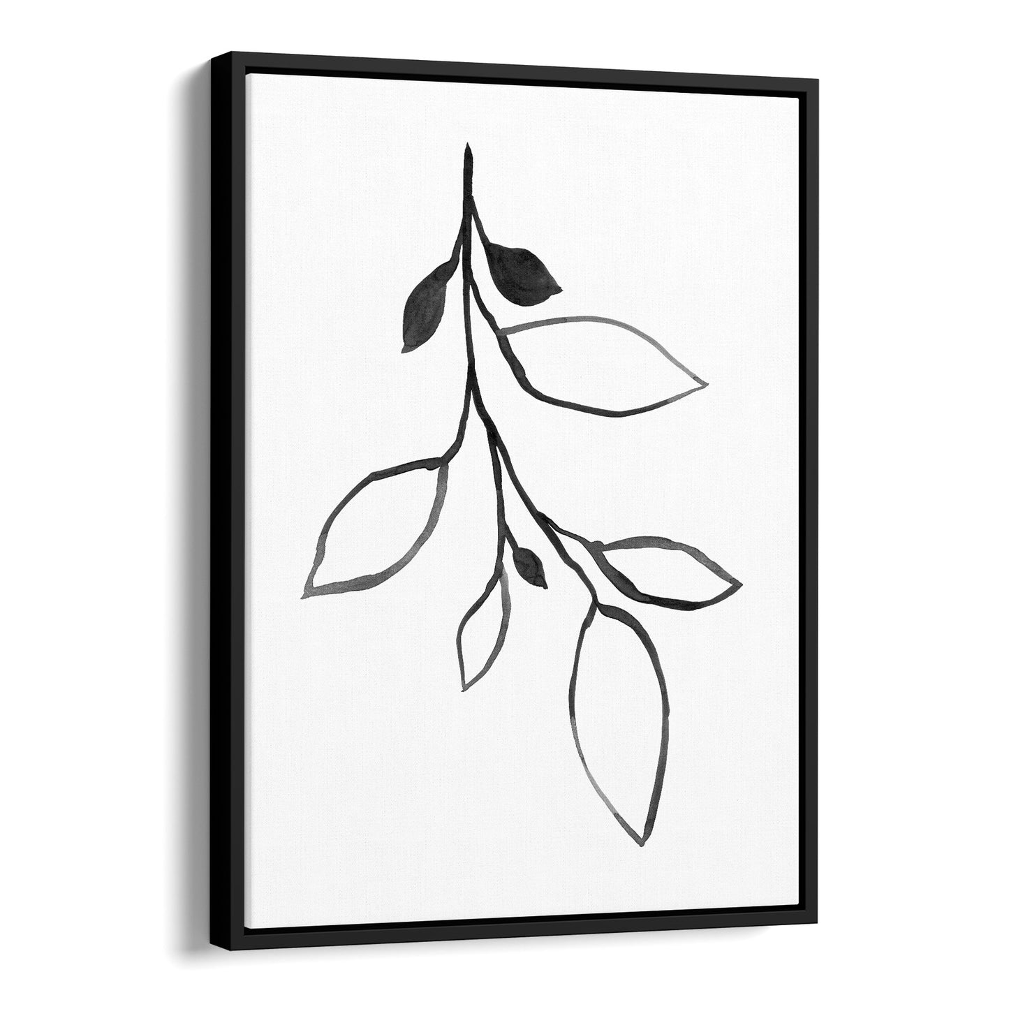 Minimalist Botanical Black and White Ink Illustration Print