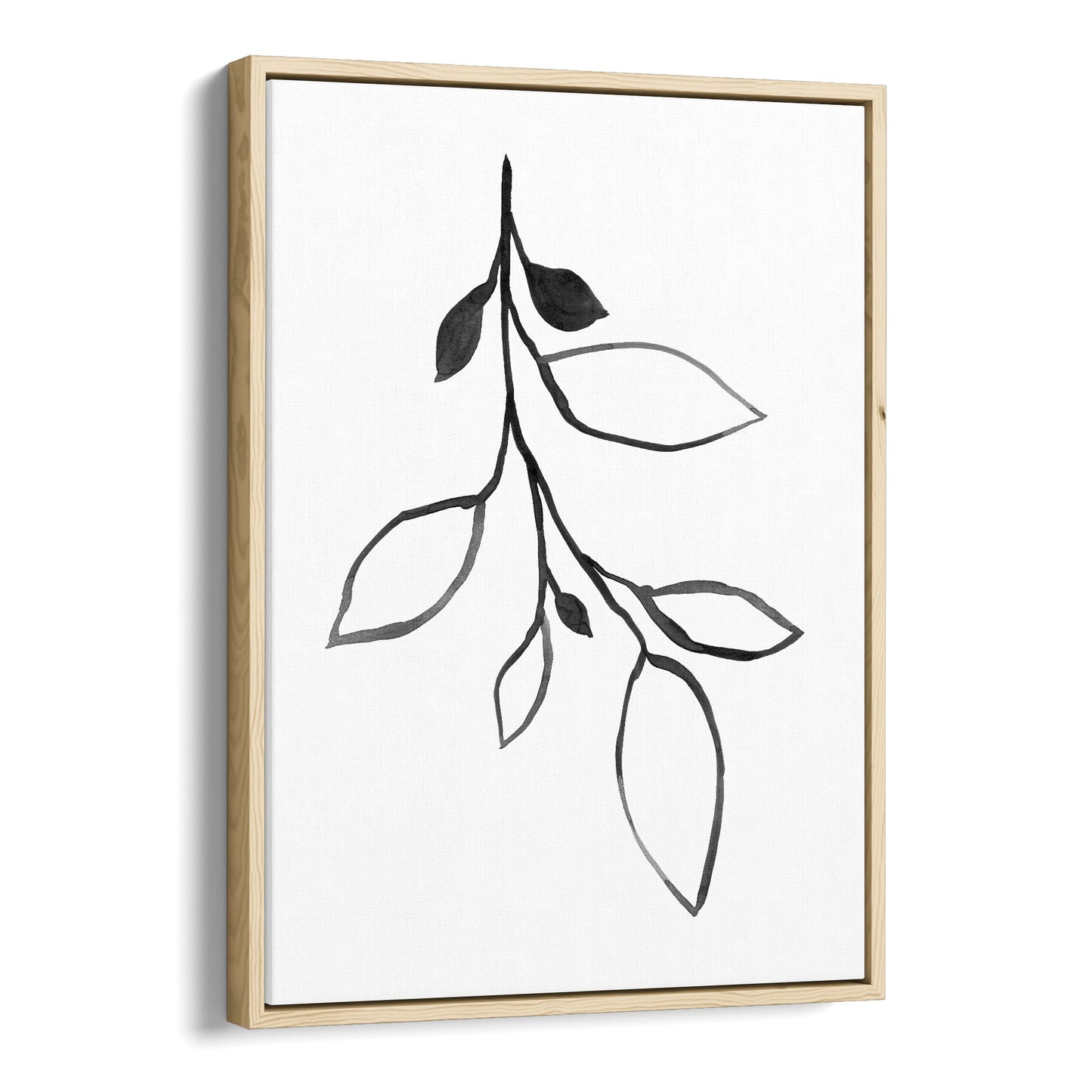 Minimalist Botanical Black and White Ink Illustration Print