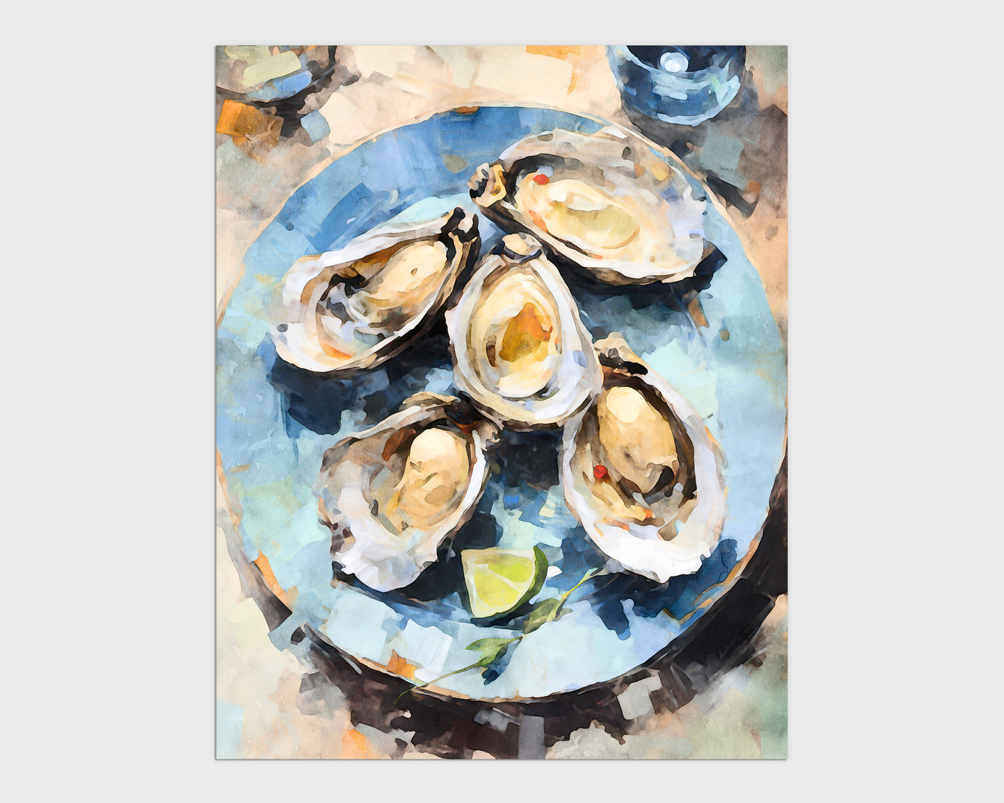 Fresh Oysters Impressionist Still Life Print