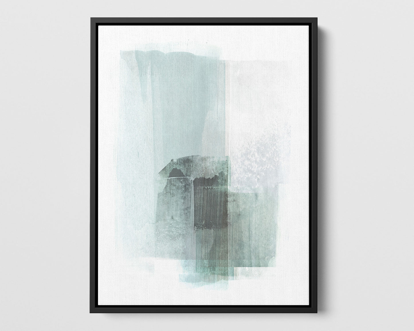 Aqua Blue and Grey Minimalist Abstract Painting Print