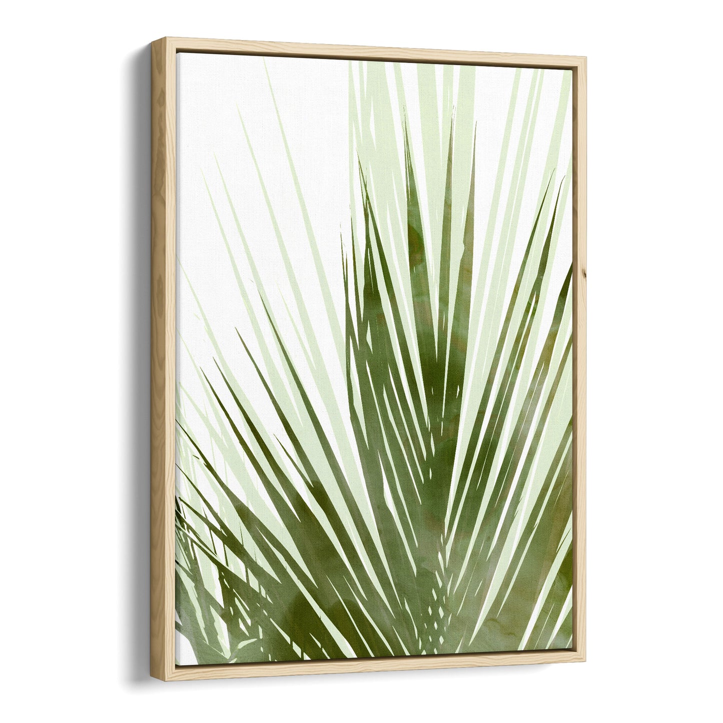Olive Green Abstract Palm Leaf Botanical Silhouette Print