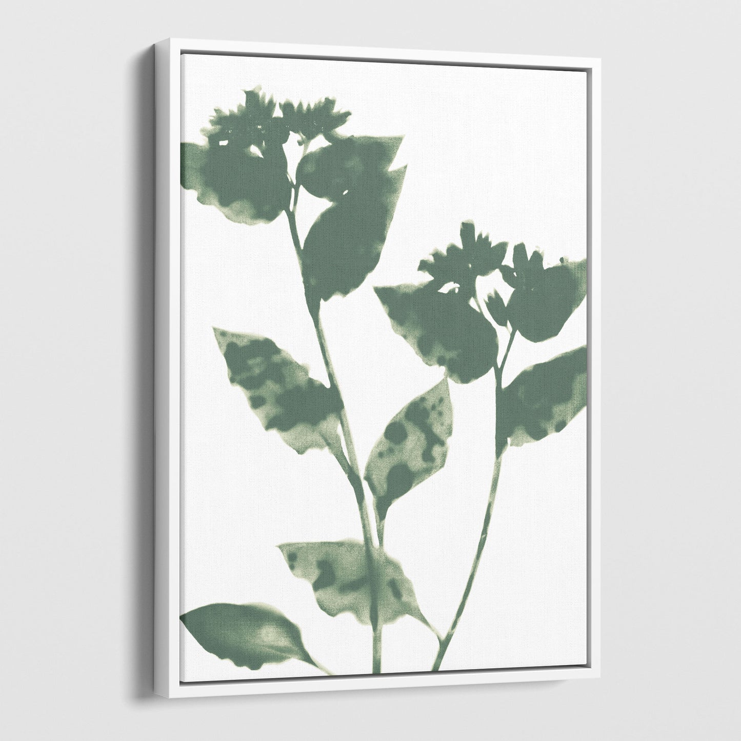 Sage Green Flowers Modern Minimalist Botanical Print