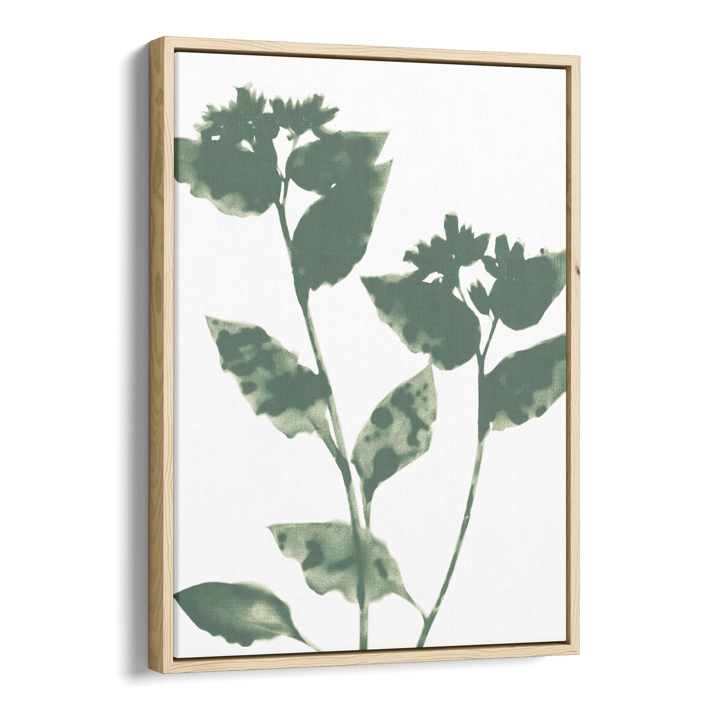 Sage Green Flowers Modern Minimalist Botanical Print