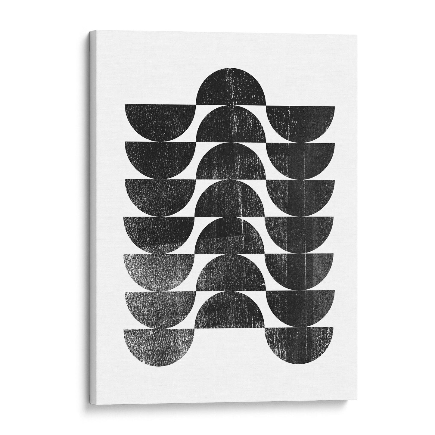 Mid Century Modern Black and White Geometric Op Art Abstract Print