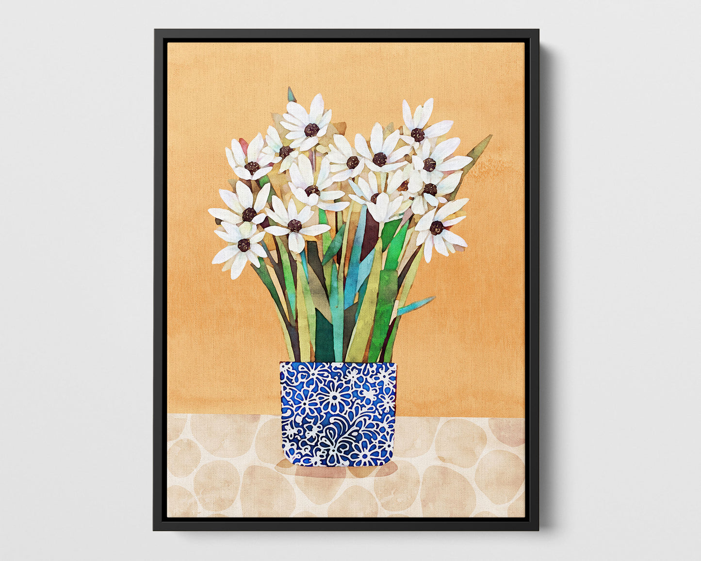 White Flowers Still Life Print