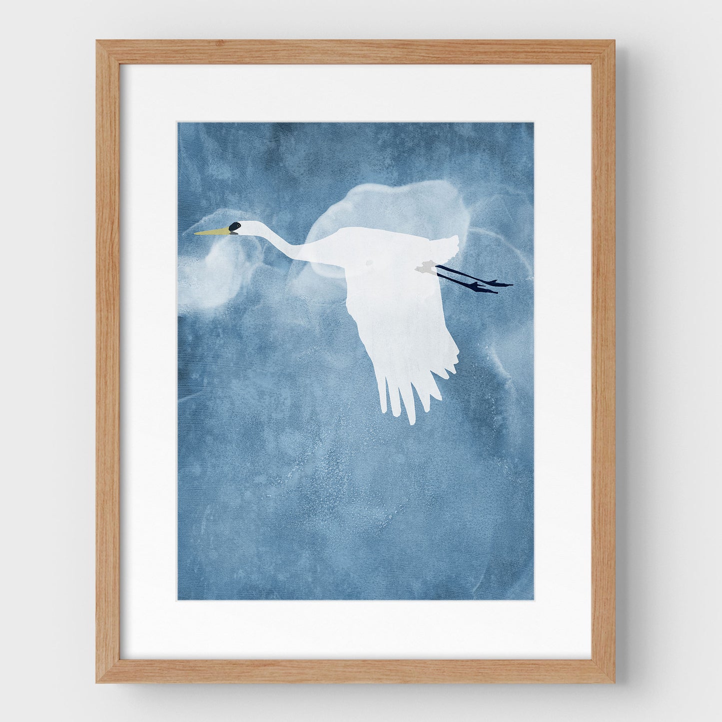 Egret in Flight - Wings Down Print