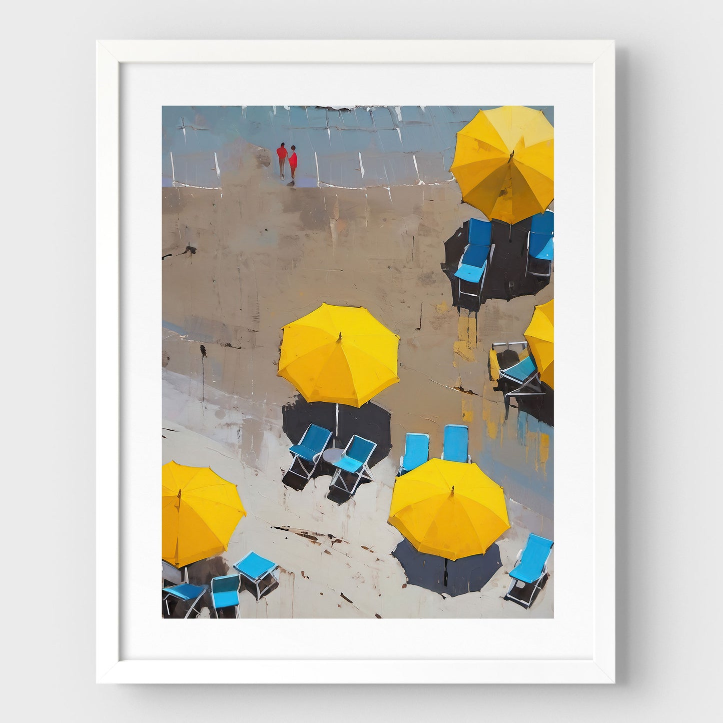 Yellow Beach Umbrellas Print
