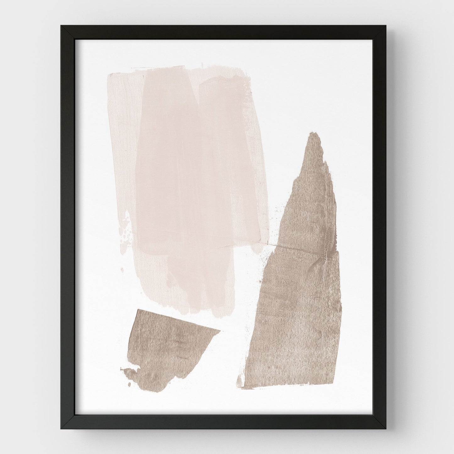 Beige and Brown Strokes Minimalist Abstract Painting Print