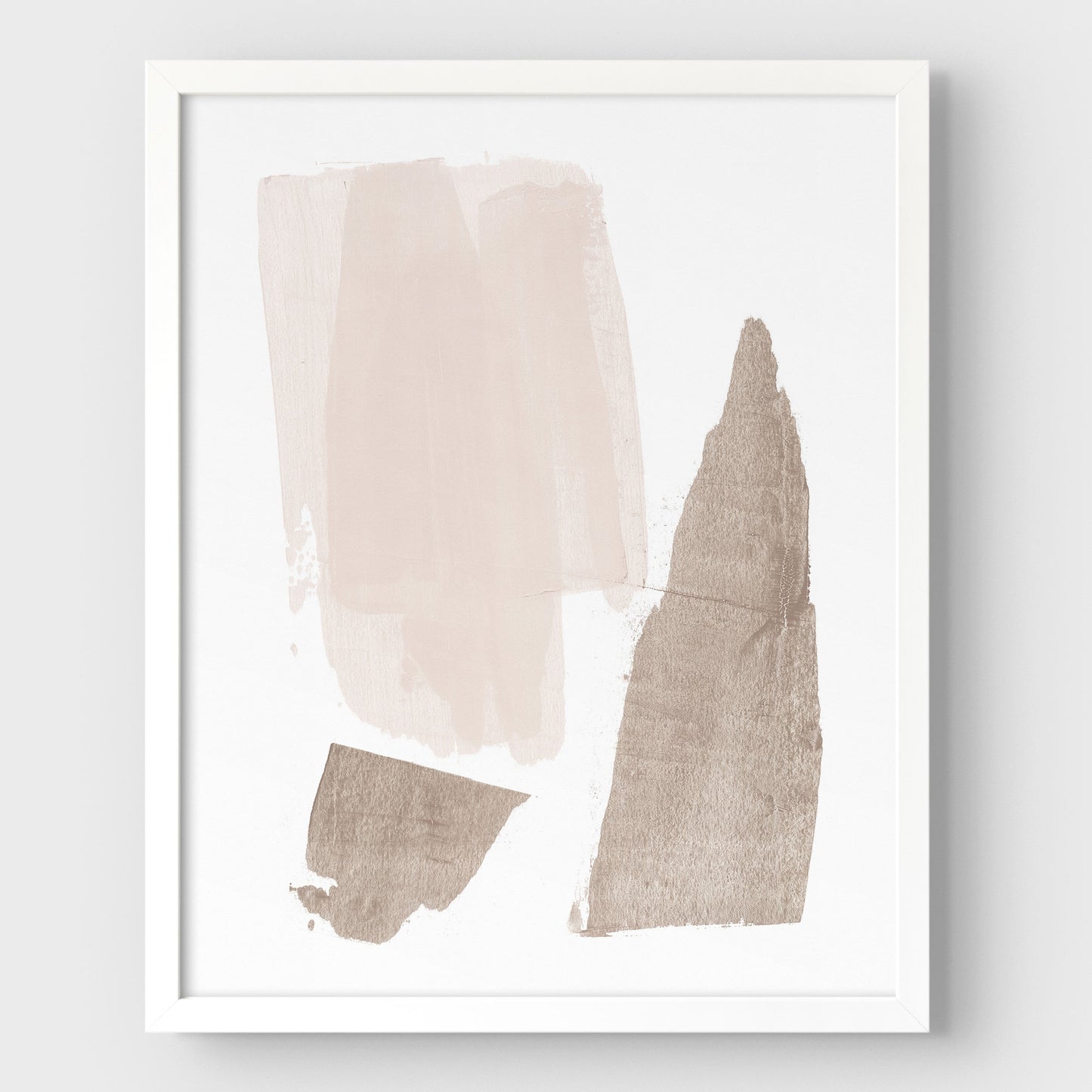 Beige and Brown Strokes Minimalist Abstract Painting Print