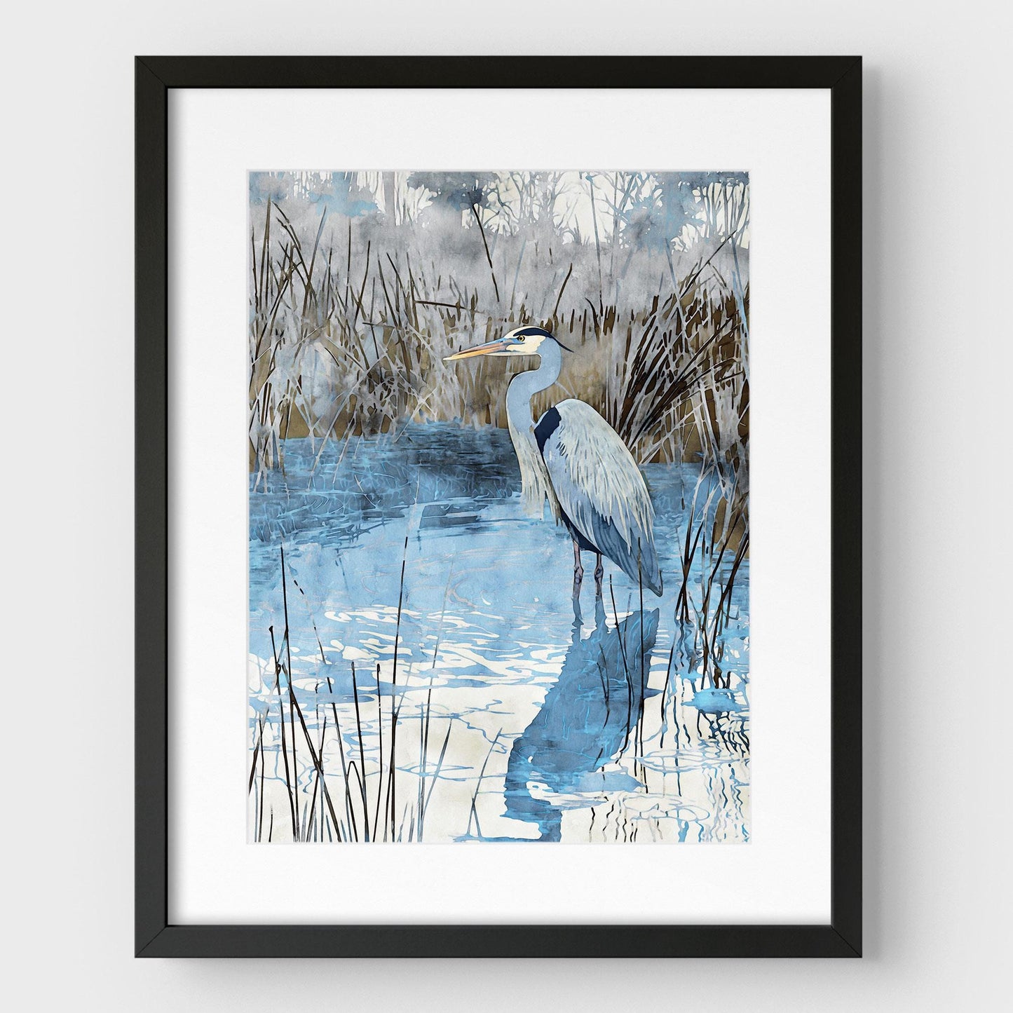 Great Blue Heron Watercolor Print