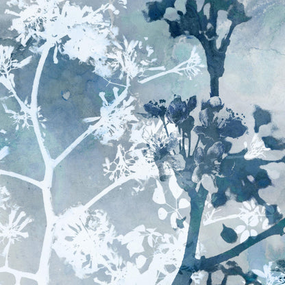 Blue Botanical Silhouette Print