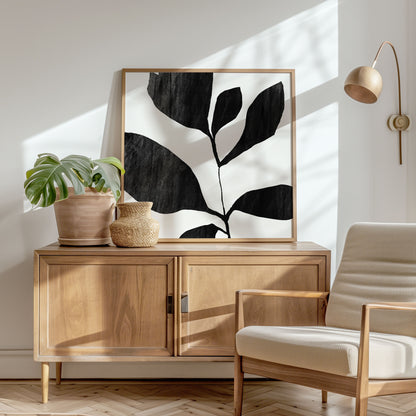 Seven Leaf Plant Silhouette Print