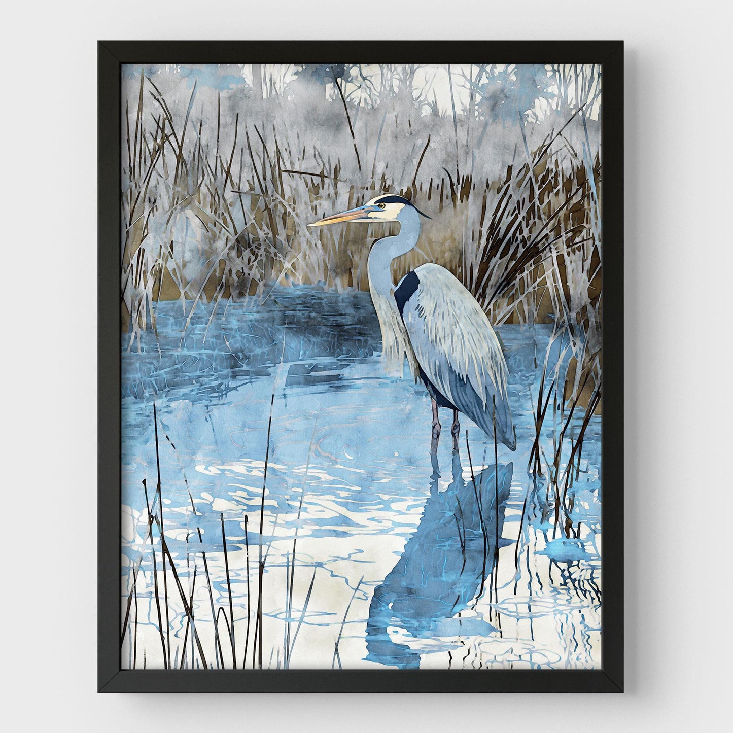 Great Blue Heron Watercolor Print
