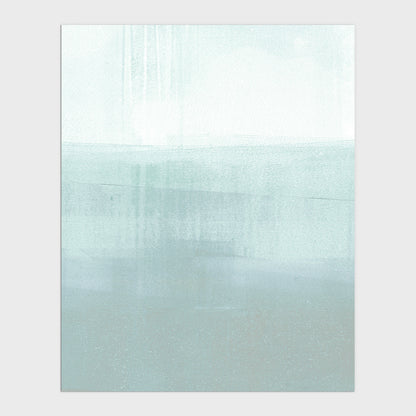 Aqua Blue Horizon Minimalist Seascape Painting Print
