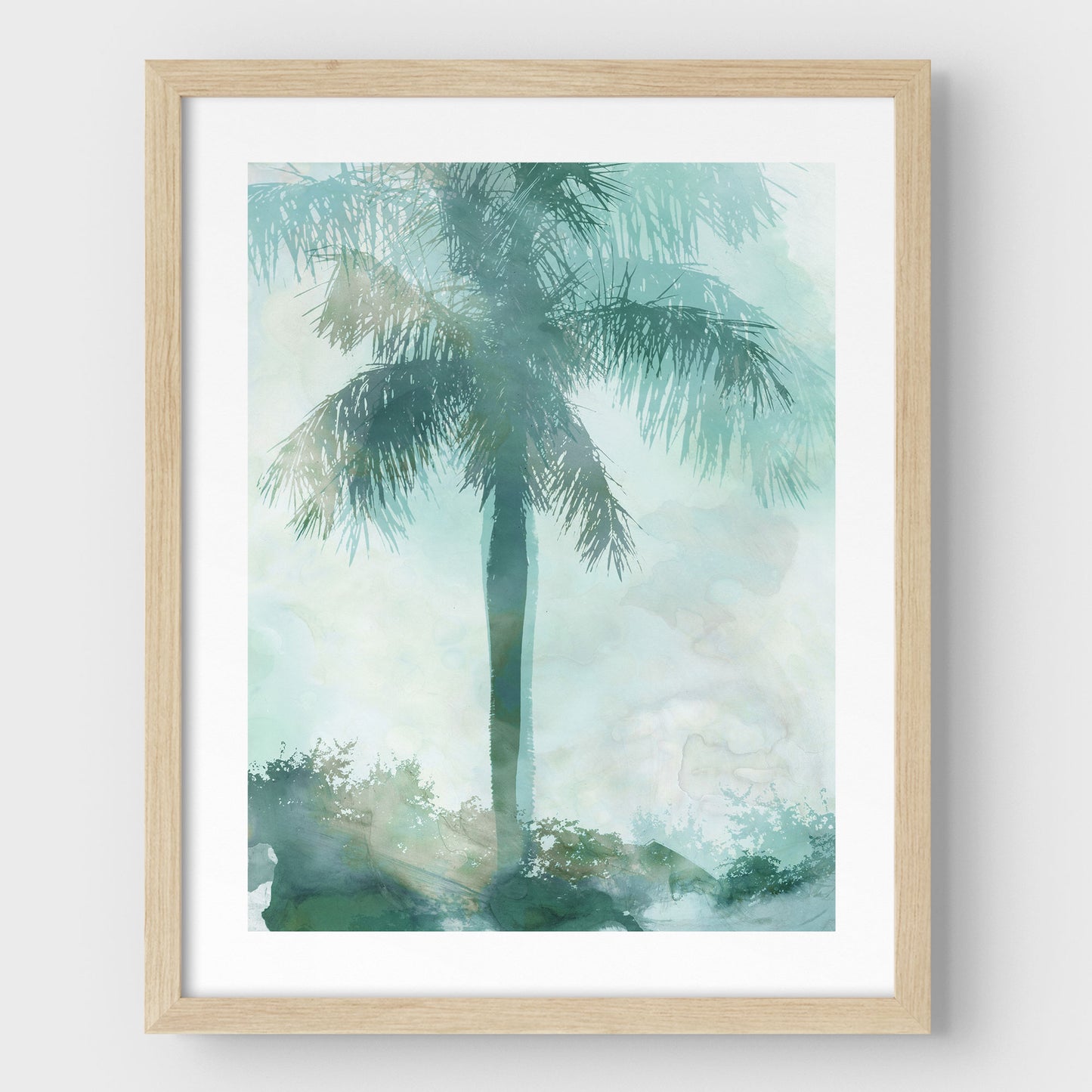 Teal and Aqua Palm Tree Print