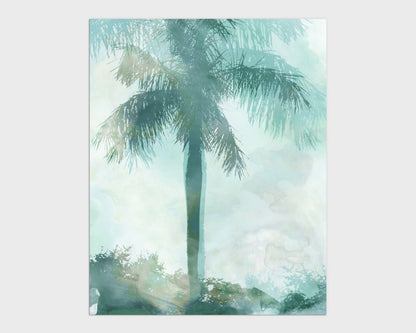Teal and Aqua Palm Tree Print