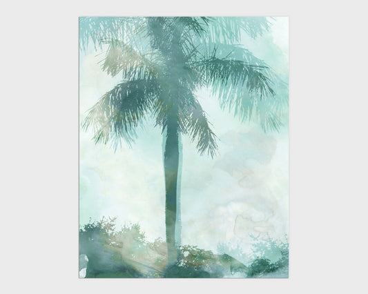 Teal and Aqua Palm Tree Print