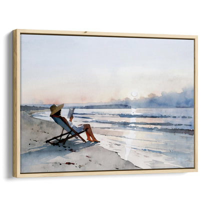 Beach Read at Sunset Print