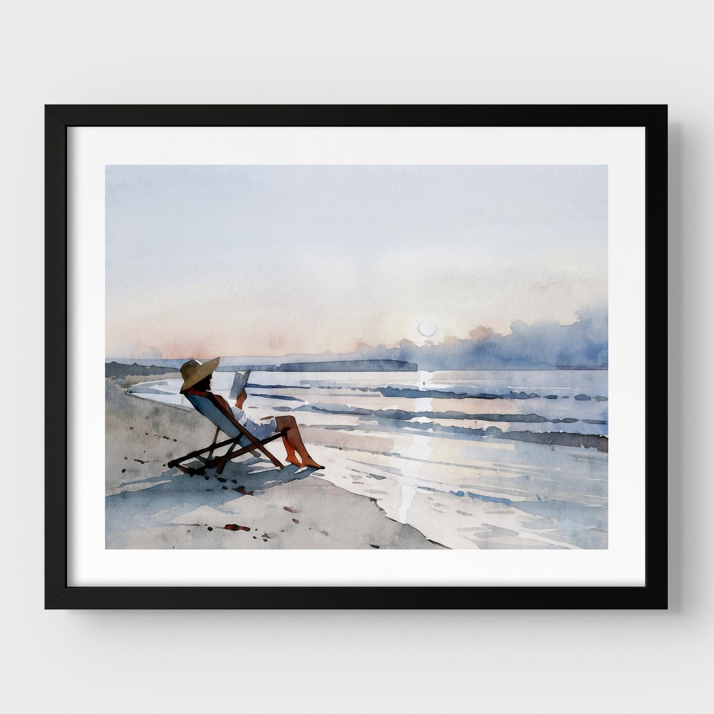 Beach Read at Sunset Print