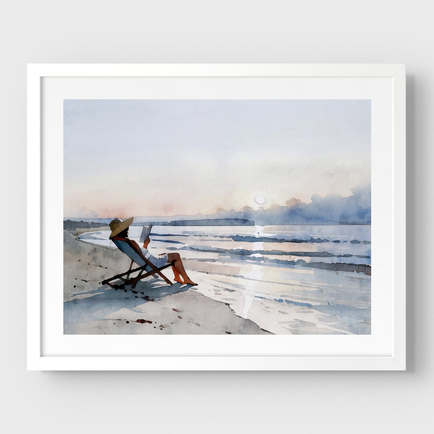 Beach Read at Sunset Print