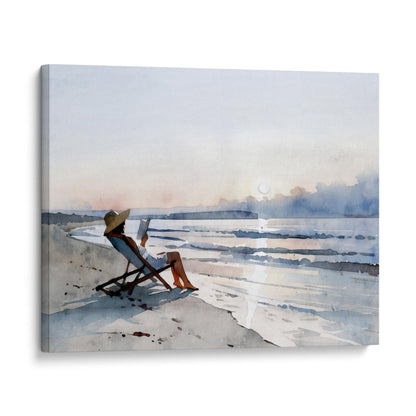 Beach Read at Sunset Print