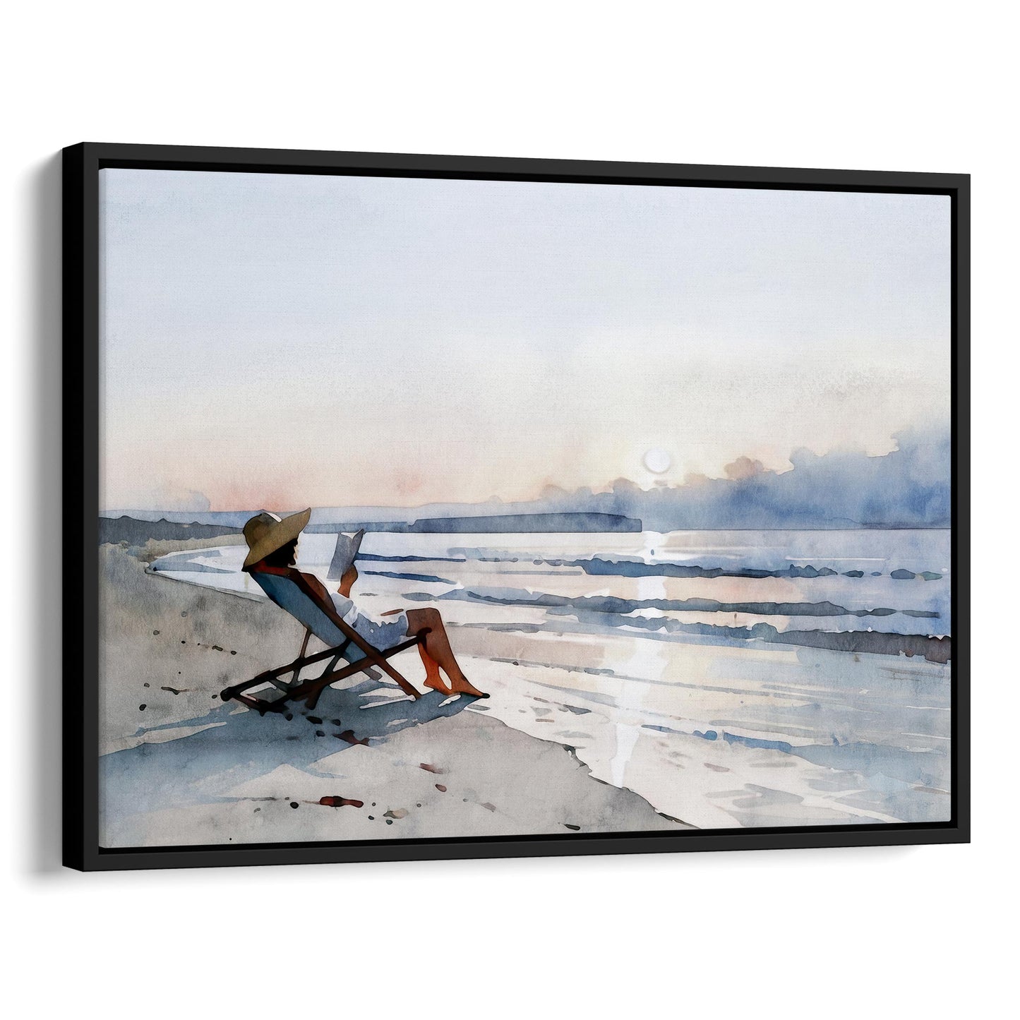 Beach Read at Sunset Print