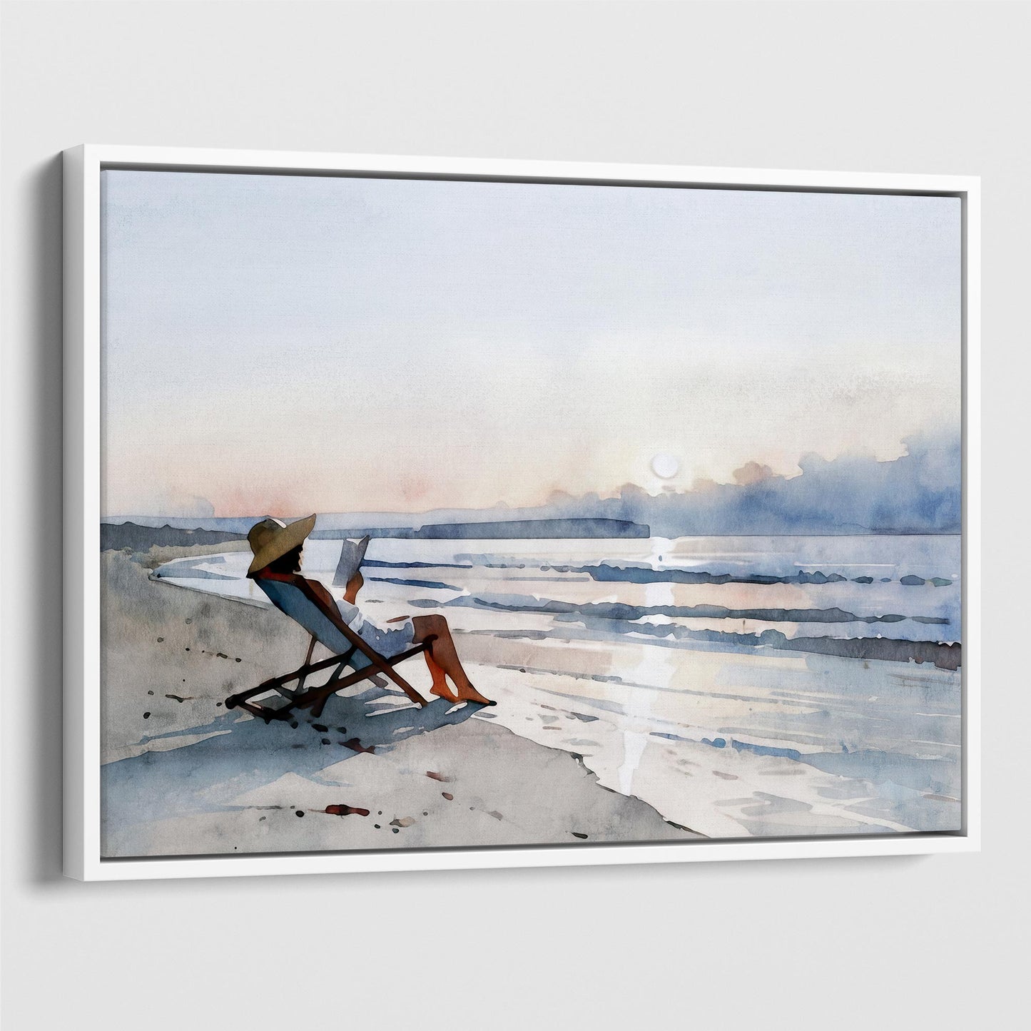 Beach Read at Sunset Print