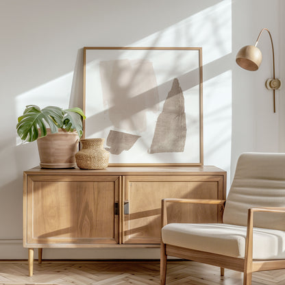 Beige and Brown Strokes Print