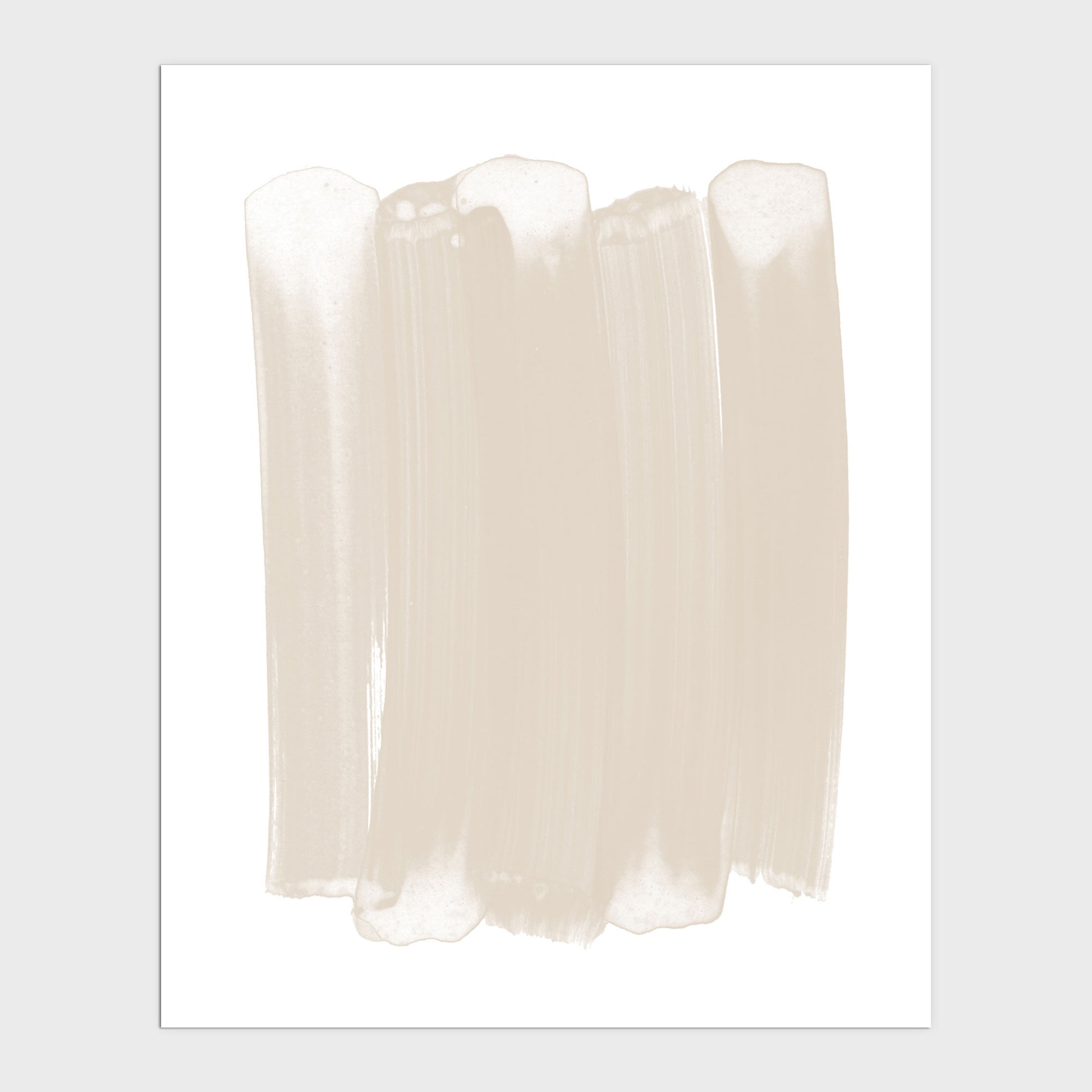 Beige Brushstroke Minimalist Abstract Painting Print