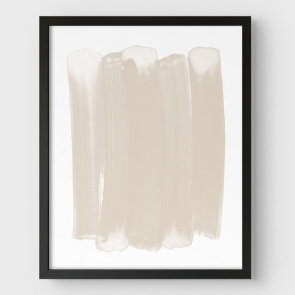 Beige Brushstroke Minimalist Abstract Painting Print