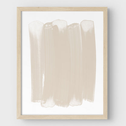 Beige Brushstroke Minimalist Abstract Painting Print