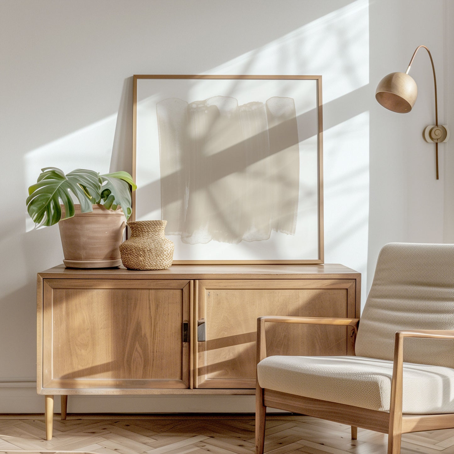 Beige Brushstrokes Print