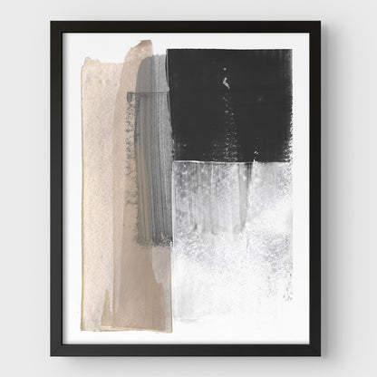 Beige and Grey Colorblock Print