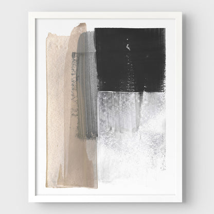 Beige and Grey Colorblock Print