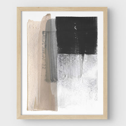 Beige and Grey Colorblock Print