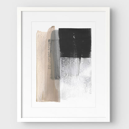 Beige and Grey Colorblock Print