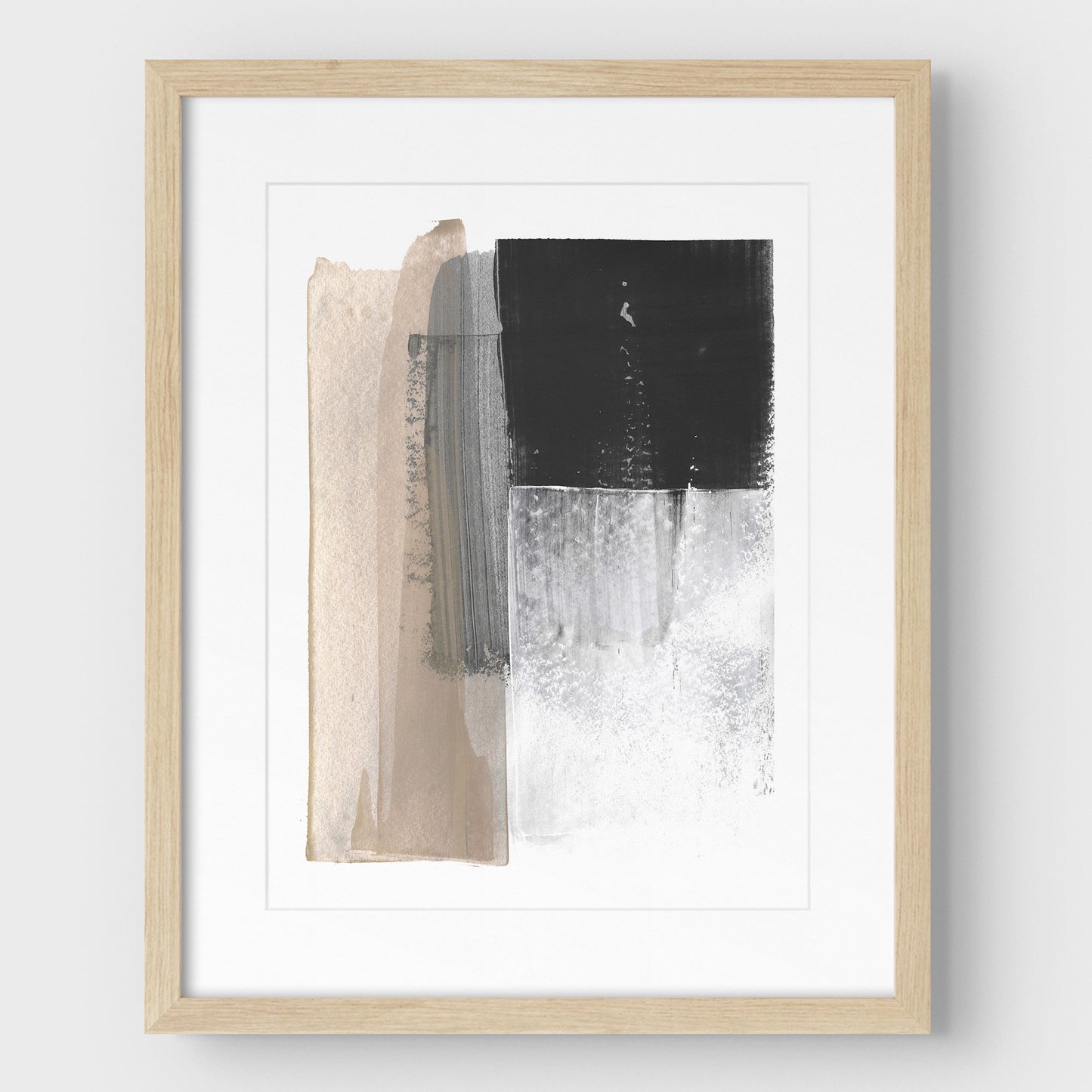 Beige and Grey Colorblock Print